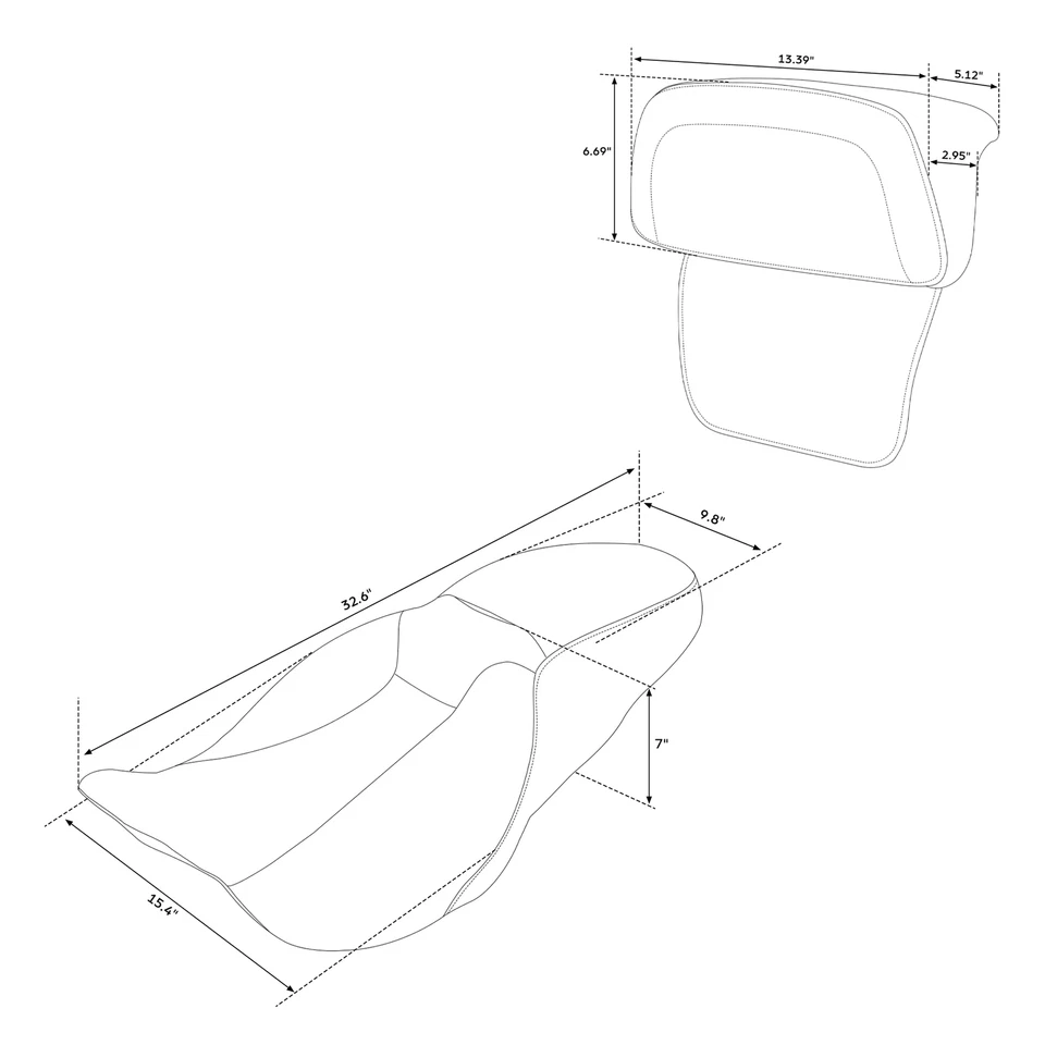 Asiento de conductor pasajero con respaldo apto para Harley Electra Road Glide 2014-2023 EE. UU. Foto 2 de 4