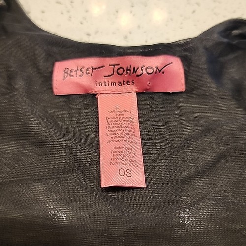 betsey johnson Intimates Lingerie Robe Tricot Black Sheer NWT - Picture 5 of 7