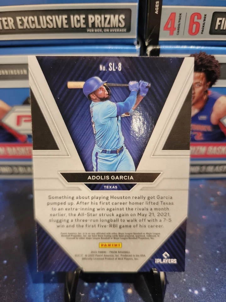 2022 Panini Prizm Baseball Sluggers Insert SL-8 Adolis Garcia - Image 2 of 2