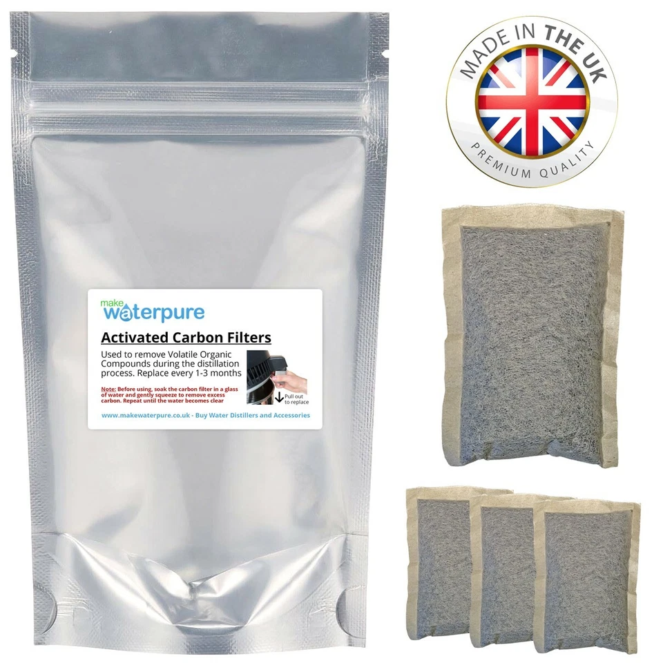 Aktivkohlefilter für Wasserbrenner (UK hergestellt von Make Water Pure)