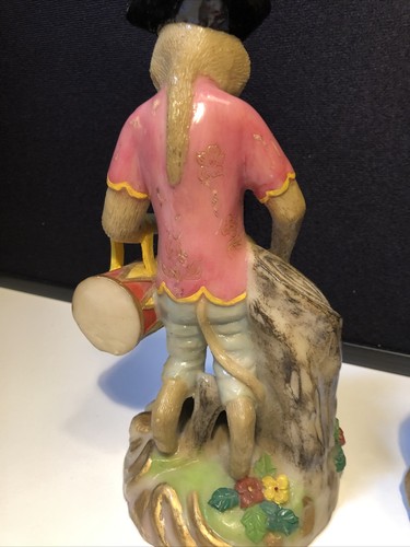 Vintage Resin Detailed Painted Monkeys w Musical Instruments 8”  Revolutionary - Picture 8 of 11