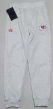KANSAS CITY CHIEFS SWEATPANTS YOUTH S M L NWT LIGHT GRAY POLYESTER POCKETS