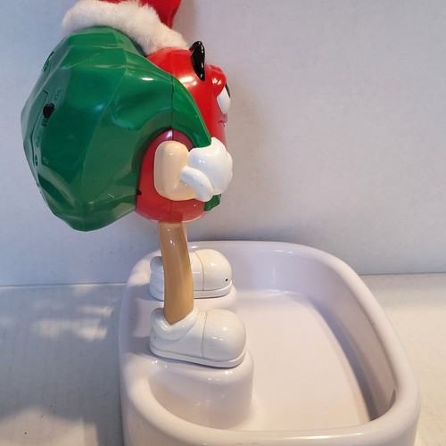 M&M Red Santa Christmas Holiday Talking Candy Dish 1999 Tested and Works - Picture 5 of 8