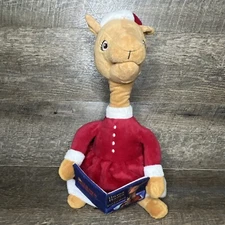 WORKING 13.5" Animated Christmas Santa Hat MAMA LLAMA RED PAJAMA Plush Toy D3