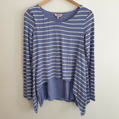 Phase Eight Damengröße 8 blau gestreift Lagenlook Bluse Pullover Oberteil lässig elegant
