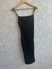 Black Strappy Midi Dress, Pretty Little Thing, Size 8