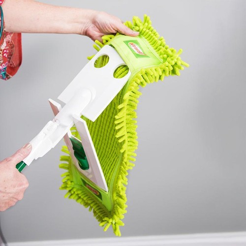 Green Microfiber Dust Mop Refill Pad Clip-on Eco-friendly Washable Hard Floors - Picture 5 of 7