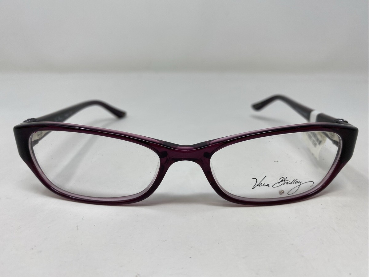 Vera Bradley FAITH PLUM CRAZY 52-17-130 Purple Full Rim Eyeglasses