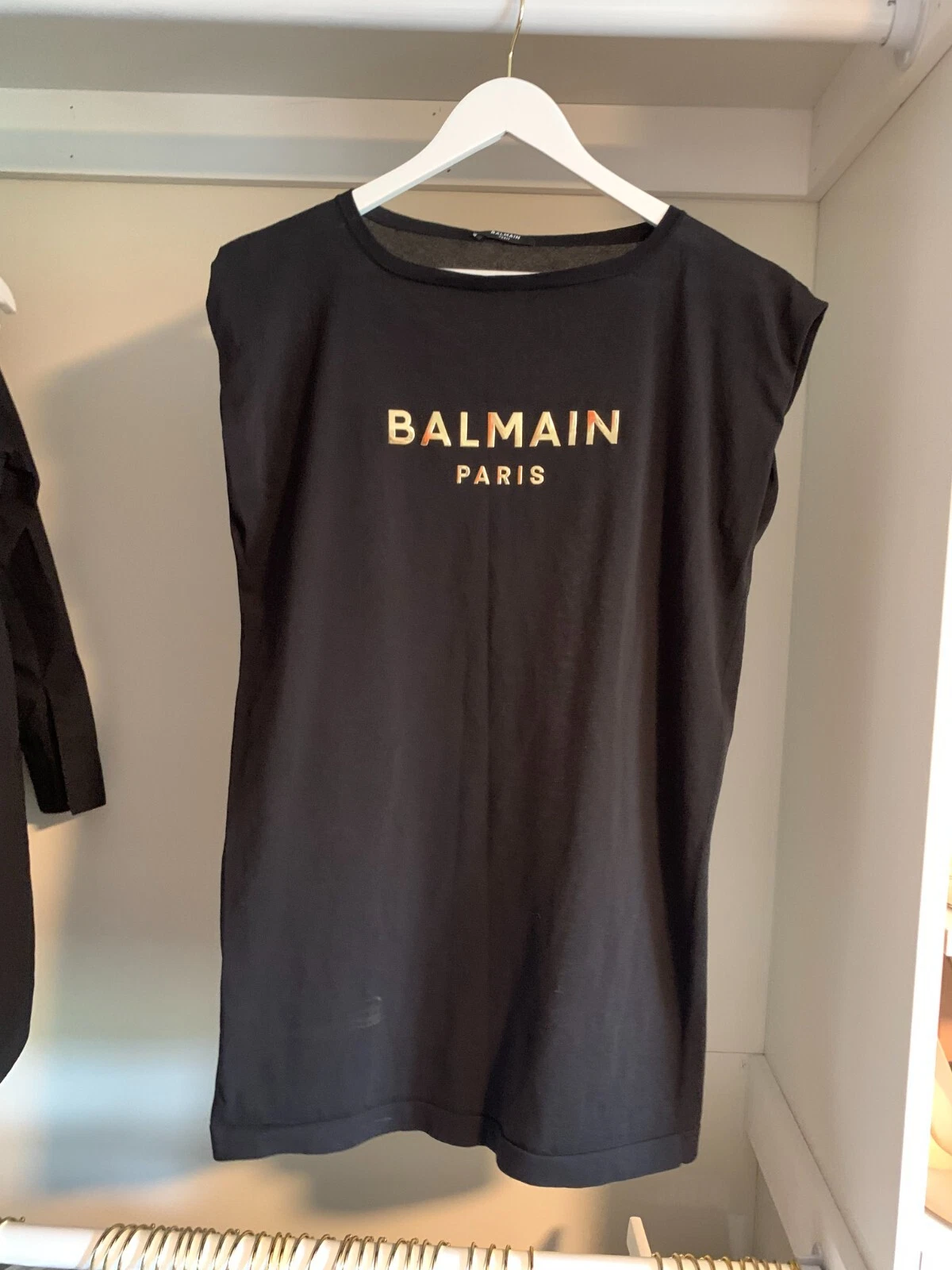 Balmain — Balmain Paris Tank Top Women's S Black Cotton Round Neck Sleeveless Pullover