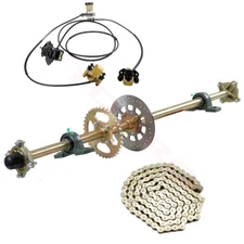 44" Complete Go Kart Rear Live Axle Shaft Kit Brake Caliper Wheel Hub Quad Trike