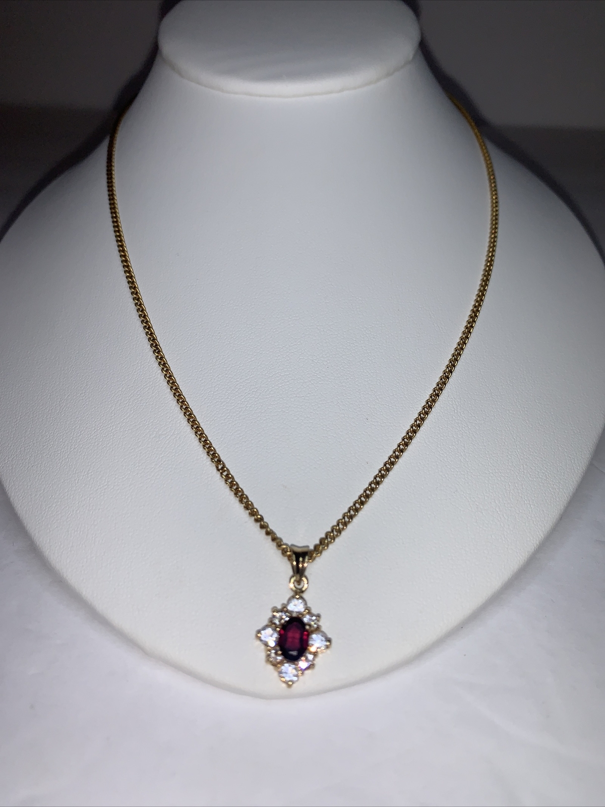 Unauthenticated Diamond Shaped Pendant on 18” Cha… - image 6