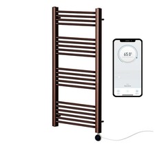 York Brushed Bronze Wifi Controlled Electric Heated Straight Towel Rails 