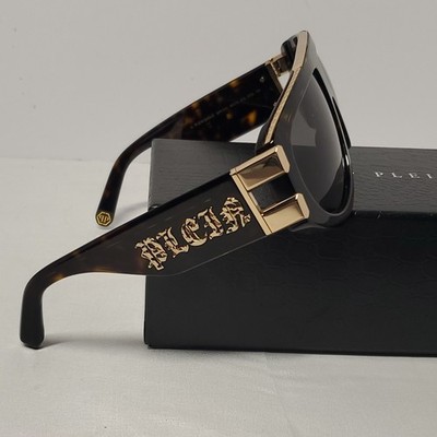 Authentic Philipp Plein Eagle Titanium Tortoise Square Unisex Sunglasses