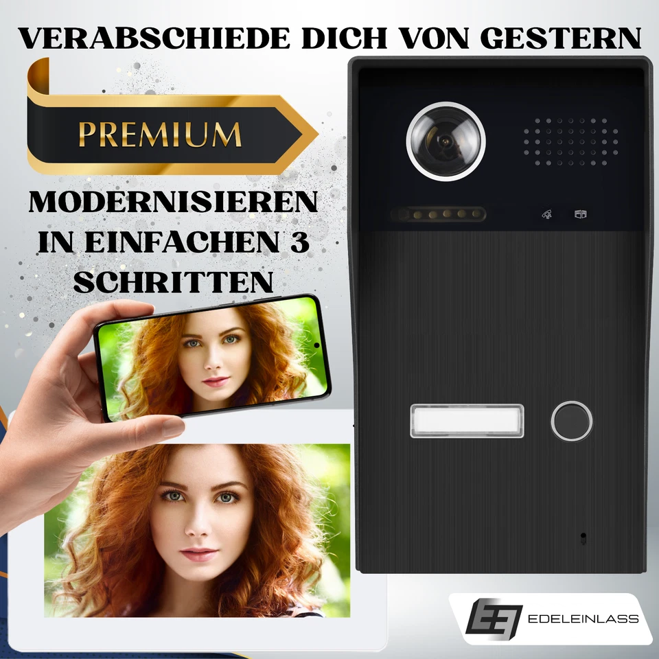 2-Draht Video Türsprechanlage Smarte Türklingel, Full HD 170°, 7" TFT, Türöffner - Bild 2 von 4