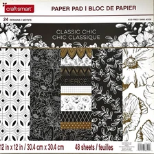 Craft Smart “Classic Chic” 12 x 12 Paper Pad - 48 Sheets