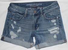 American Eagle Super Super Stretch Cut-Off Shorts Stretch Midi Womens Size 4
