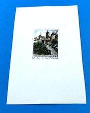 Ernst Geissendorfer hand-colored etching, Rothenburg ob der Tauber, Ger. c.1900s