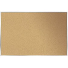 Pemberly Row 48.5" x 96.5" Silver Aluminum Frame Natural Cork Bulletin Board