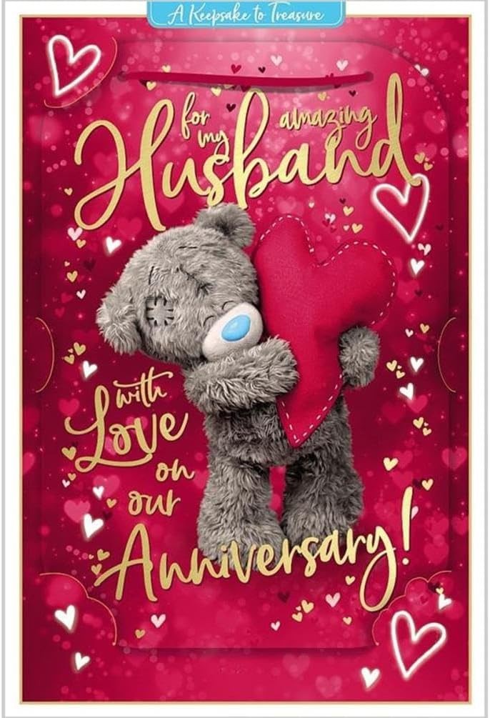 Me to You Tatty Teddy Anniversary 3D Keepsake Card For My Amazing Husband 6 x 9 Inches - Official Collection - Image 2