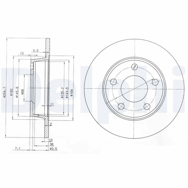 2X Delphi Bremsscheibe BG3671 FüR A6 4B5 4B2 Audi Allroad C5 4B4 Avant 4B6 4BH-image