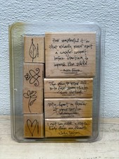 2005 Stampin Up Sage Advice Set Of 8 Wood Monted Rubber Stamps