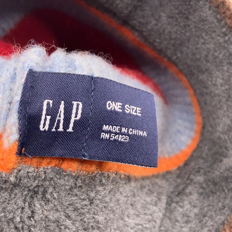 Gorro de invierno The Gap 2003 lana de cordero rayas de color Foto 4 de 4