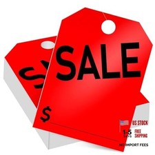 100 Pack Sale Tags Car Sale Sign Dealer Mirror Hang Tags 8.5 x 11.8 Inches Red