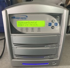 VinPower Plexcopier 24x 1 to 1 CD DVD Standalone Disc Duplicator Powers On