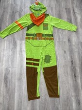 Fortnite Pajama Men's Large Green Union Suit One Piece Rex Cosplay Costume New