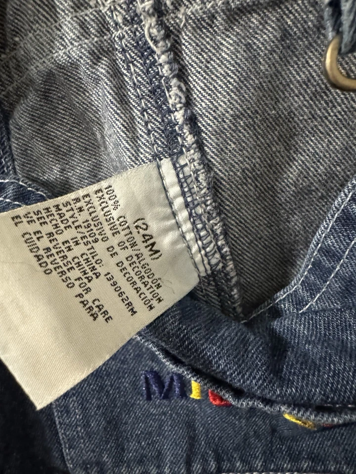 Mono vaquero azul de fútbol vintage Y2K Disney Mickey Mouse 24 meses bebé Foto 3 de 3