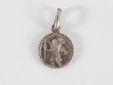 Vintage Sterling Silver St Christopher Pendant Charm MG 925 Religious Medal