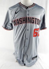 2024 Washington Nationals Eduardo Salazar #62 Game Issued Pos Used Grey Jersey 0