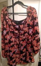 Boohoo Size 12 Textured Floral Balloon Sleeve Mini Dress Brand-new With Tags