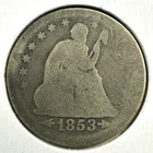 1853 Arrows & Rays 25C Liberty Seated Quarter (88501)