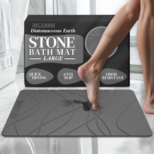 Decolure Stone Bath Mat Large Quick Dry Non-Slip Diatomaceous Earth Shower Mat