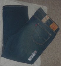 LEVI'S Mens 559 RELAXED FIT STRAIGHT-LEG STRETCH JEANS 52 X 30 HEMMED NEW
