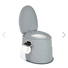 VinGli Lightweight & Compact Portable Toilet (Grey)