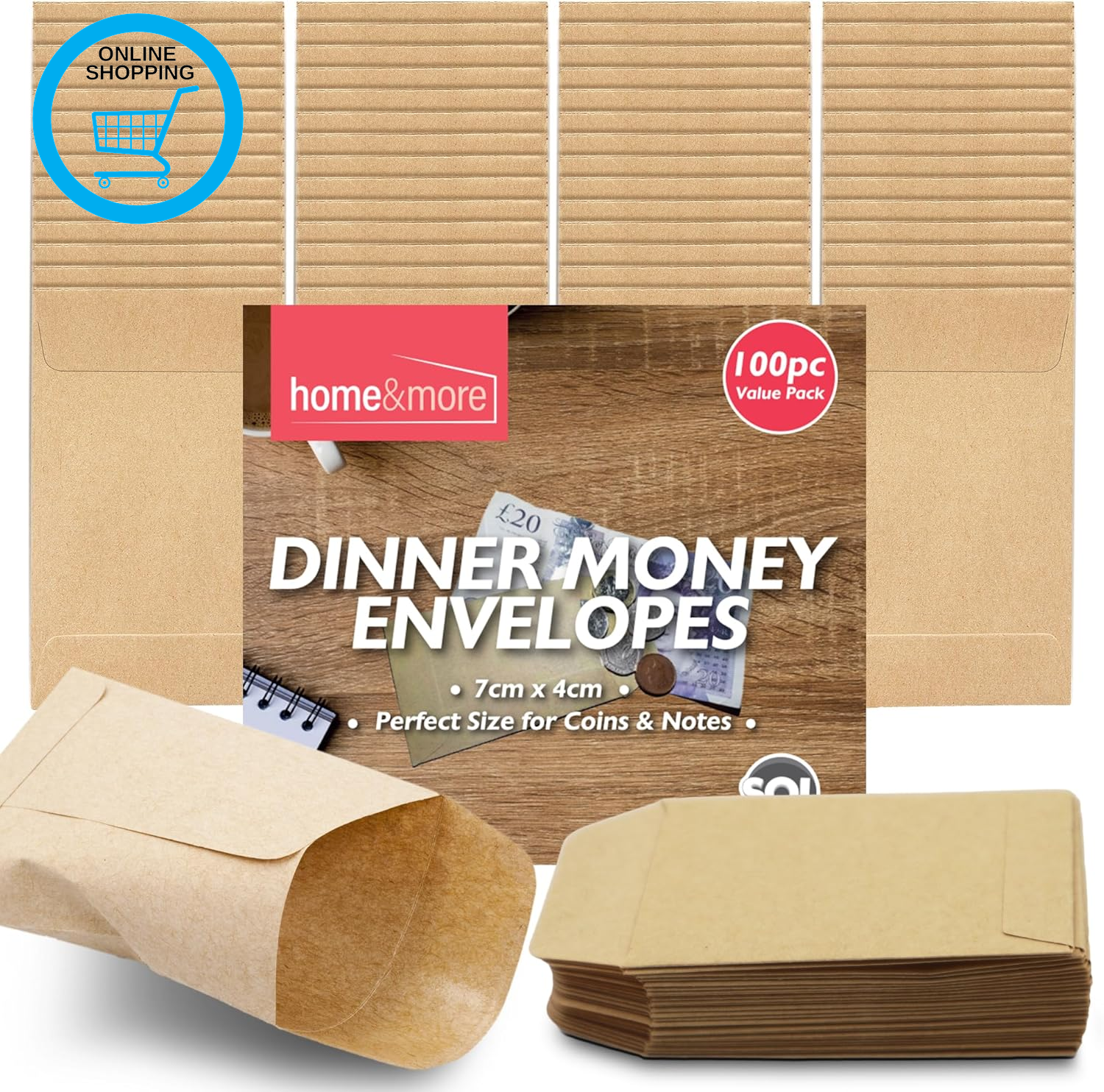100Pk Dinner Money Envelopes, 70X40Mm Small Envelopes for Money, Compact and Sec