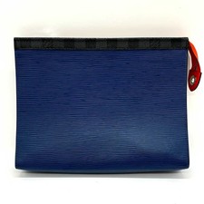 Louis Vuitton Damier Graphite Epi Pochette Voyage MM Clutch Bag Navy M62912