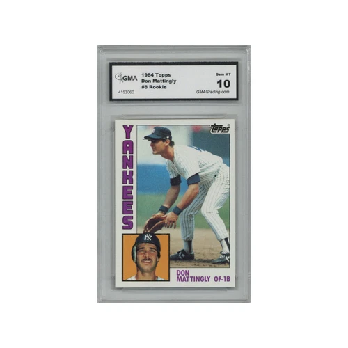 Don Mattingly New York Yankees 1984 Topps #8 Rookie RC GMA 10 Card