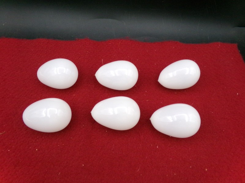6 Vintage Handblown Milk Glass 2.5" Nesting Eggs