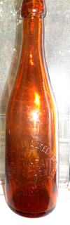 1890s Pabst Brewing beer bottle L.B. Wheat amber BLS Wheeling WV