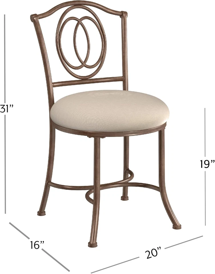 Emerson Metal Vanity Stool, Golden Bronze - Image 3 of 4