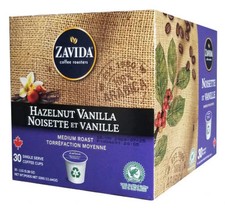 Zavida Hazelnut Vanilla Medium Roast Coffee, K-Cups, 30 Count, 330g/11.64 oz. 2.29 per pound