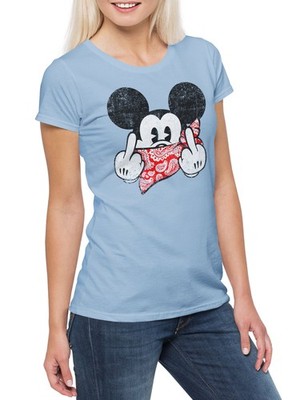Mighty Mouse Fuck You Damen T-Shirt Comic Cartoon Maus Danger Fun Nerd Geek