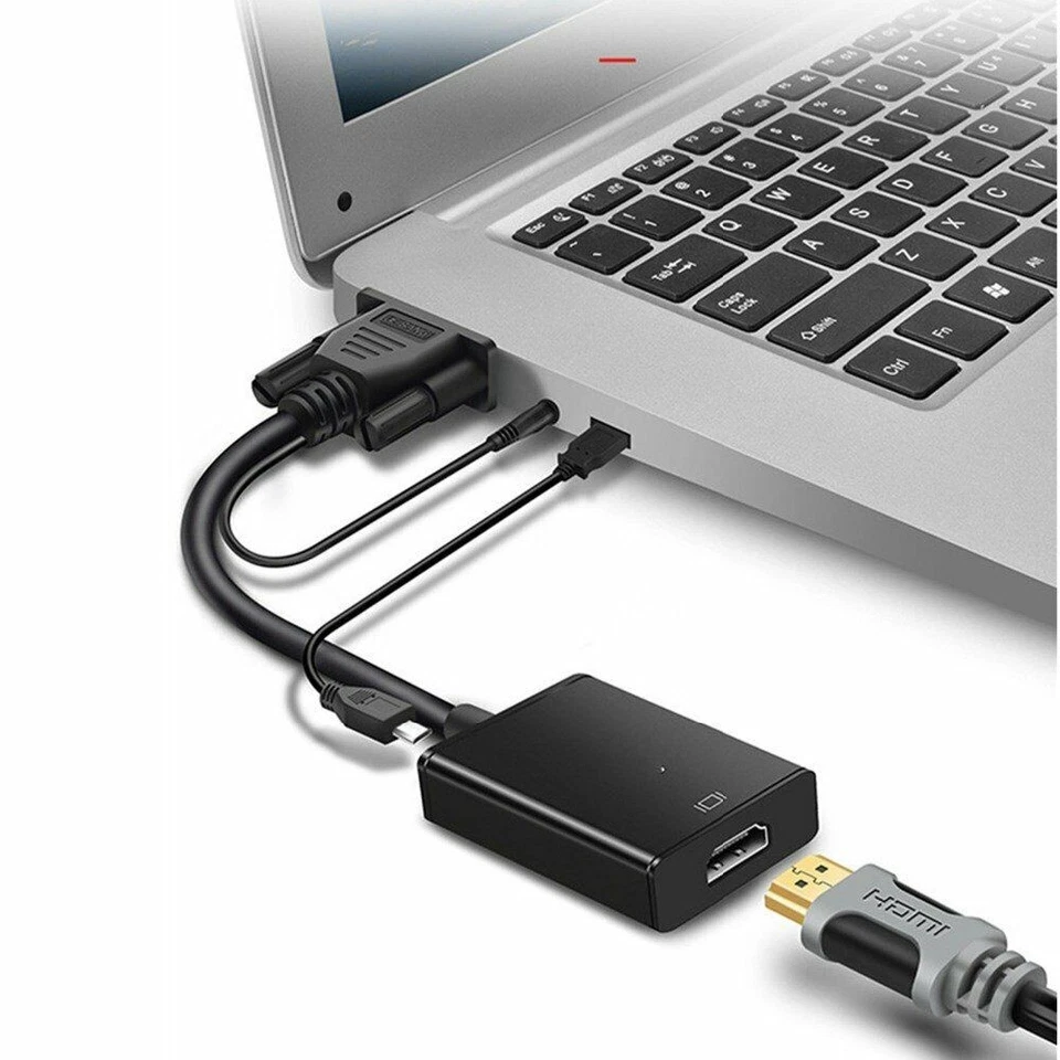 3 in 1 VGA zu HDMI Adapter Kabel Konverter USB Audio Video 1080P UHD TV Monitor - Bild 3 von 4