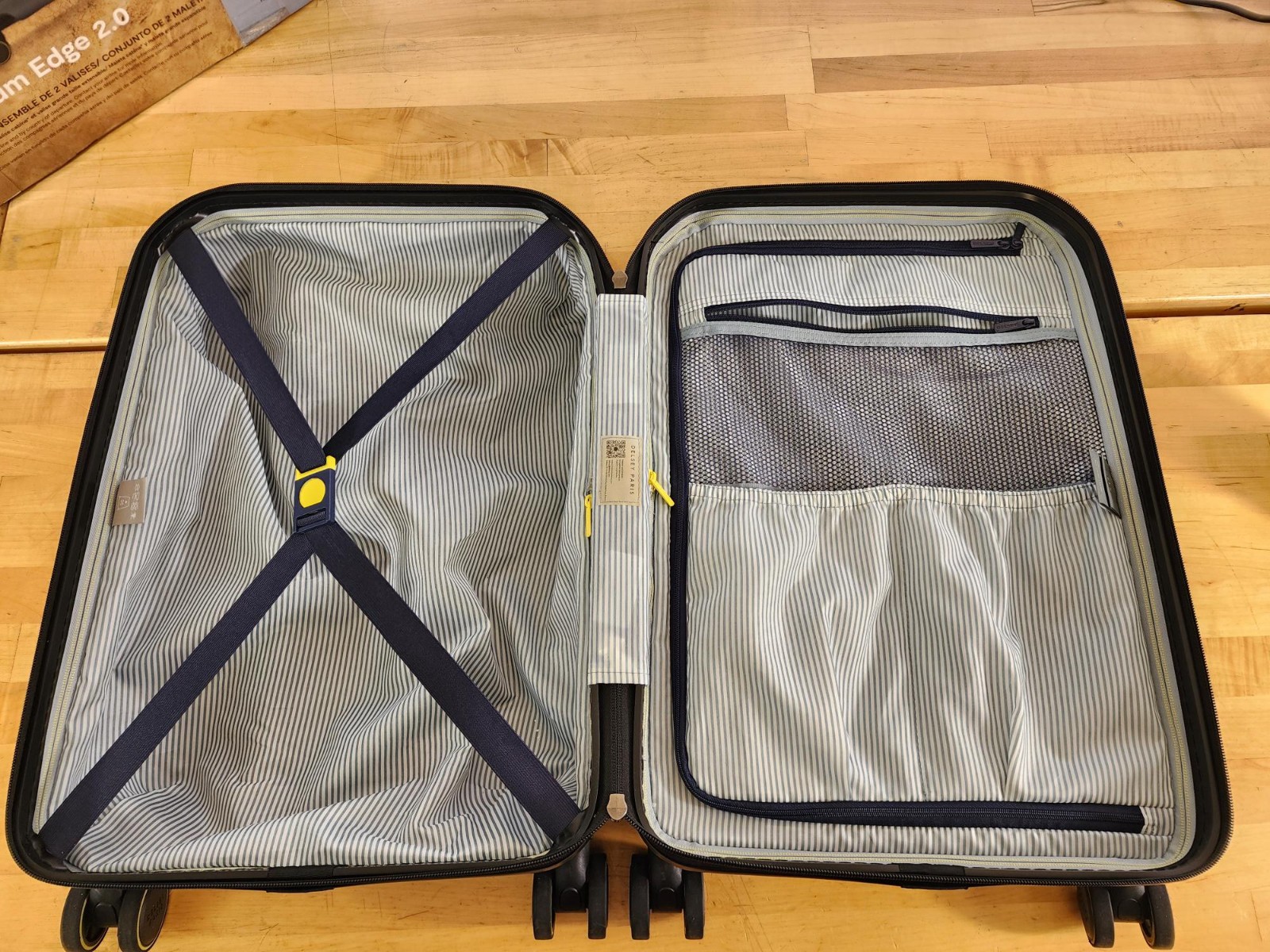 2 PCE GREEN Delsey Helium Edge Hardsided Luggage Suitcase Set Bags Carryon Check