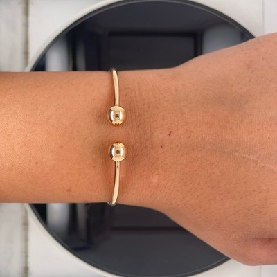 Tiffany 18k Rose Gold Cuff HardWear Wire Ball bracelet