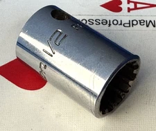 Snap-on tools 3/8" drive 1/2" hex Shallow #16 chrome Spline Socket wrench FES160