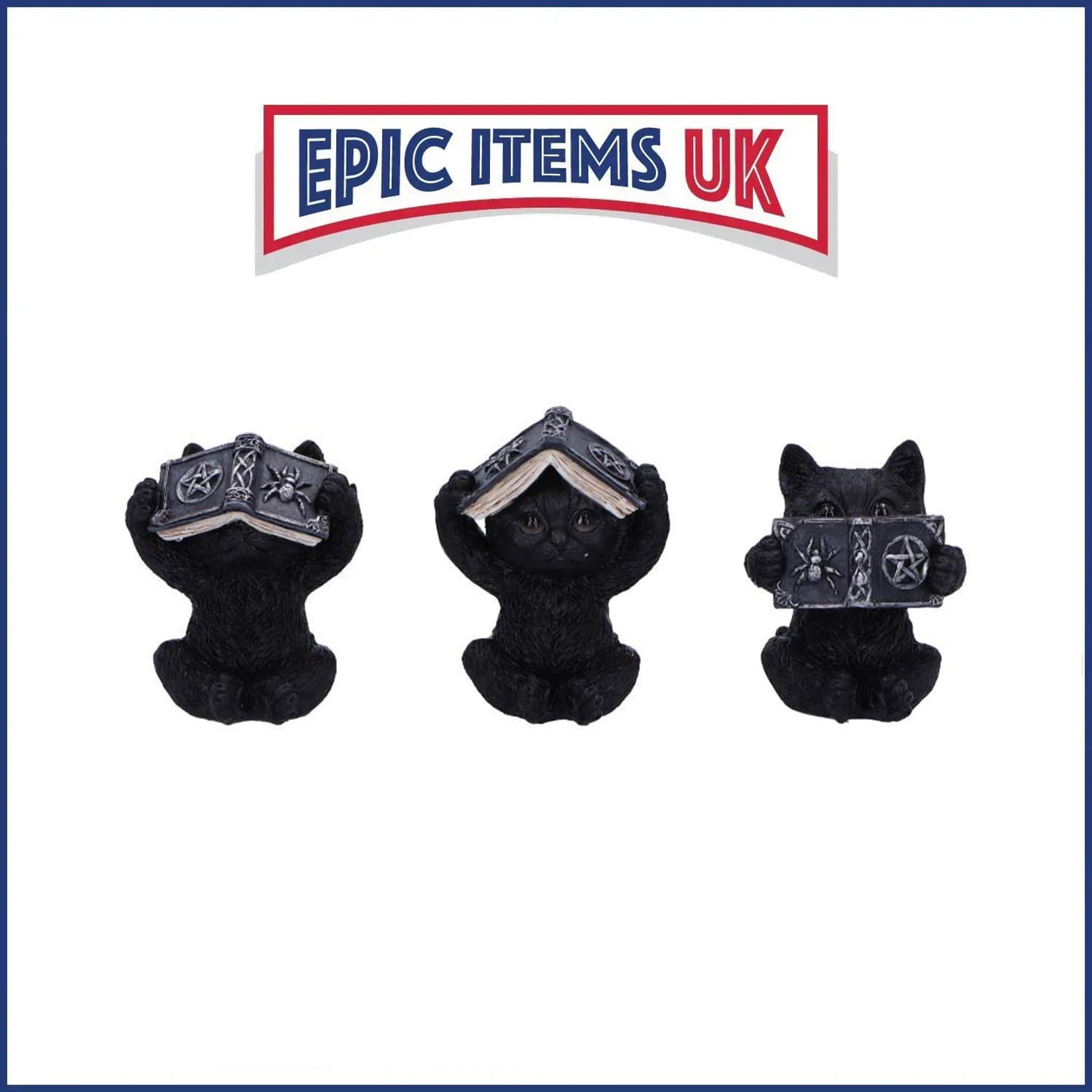 Nemesis Now Three Wise Witchy Black Spell Cats 8.5cm - IN STOCK